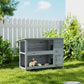 2 Tier Wooden Rabbit Hutch Bunny Pet House Wooden Coop Run, Grey