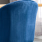 Set of 2 Mid-Back Dining Chair, Mid-Back Velvet-touch Upholstery Kitchen Chair for Living Room Dining Room, Dark Blue