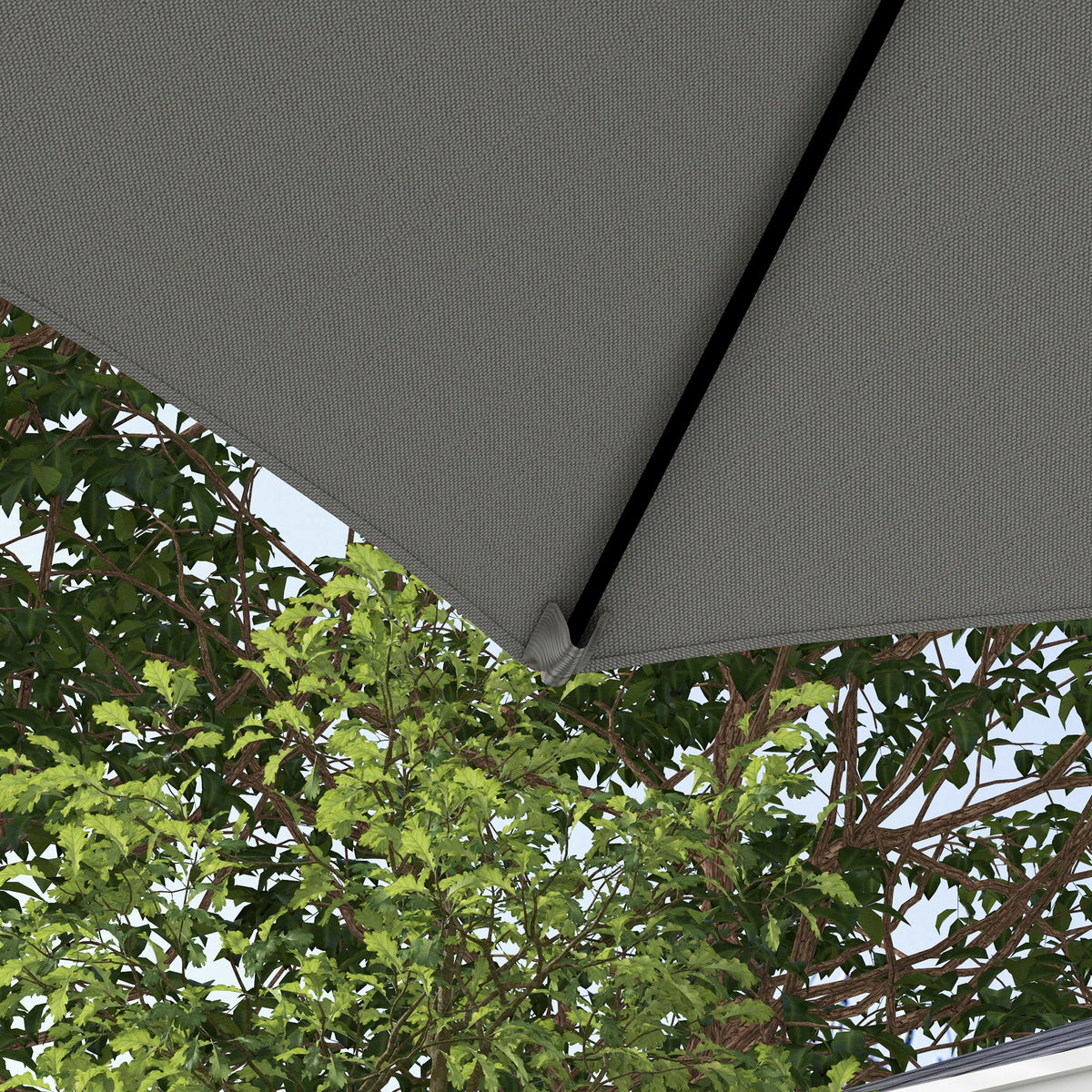 8.5FT Light Grey Roma Cantilever Parasol with Cross Base