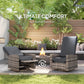 Outdoor Rattan Wicker Lounge Chair with Footrest & Soft Cushion for Patio, Garden, Backyard, Cream White