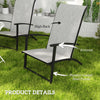 Folding Lawn Chairs with Armrests and High Back, Set of 2