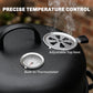 3-in-1 Vertical Charcoal Smoker with 2 Grill Grates, Built-in Thermometer, Adjustable Vent, 2 Doors
