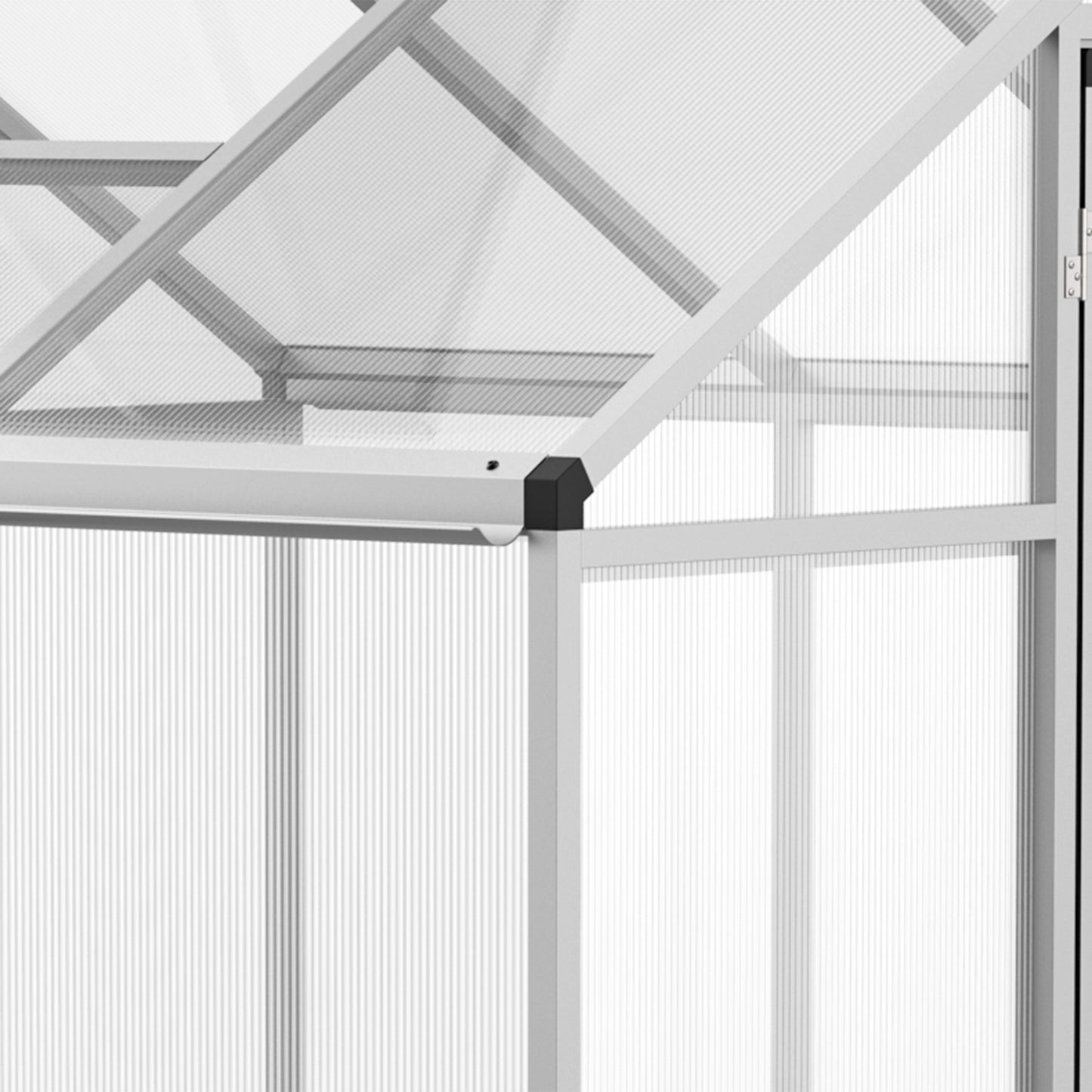 4' x 6.2' x 6.4' Walk-in Garden Greenhouse, Polycarbonate Panels Plants Flower Growth Shed, Cold Aluminum Frame Outdoor Portable Warm House