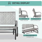 2 Seater Wicker Outdoor Glider Bench, Patio Swing Garden Bench, Garden Loveseat Rocking Chair, w/ Extra Wide Seat, Curved Backrest for Backyard, Poolside, Lawn, Mixed Grey