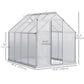 6' x 8' x 6.5' Walk-in Greenhouse, Polycarbonate Greenhouse with Adjustable Roof Vent, Base, Sliding Door, Clear