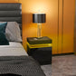 Nightstand, Bedside Table with LED Lights and 2 Drawers for Bedroom, Living Room, Black