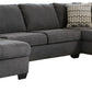 Ambee - Left Arm Facing Corner Chaise 3 Pc Sectional - Slate