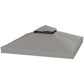 10' x 10' Gazebo Canopy Replacement Cover, 2-Tier Garden Gazebo Roof Replacement, UPF30+, TOP COVER ONLY, Grey