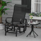 Patio Glider with Breathable Mesh Fabric, Outdoor Glider Chair, Garden Rocking Gliding Seat for Patio, Yard, Porch, Black