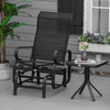 Patio Glider with Breathable Mesh Fabric, Outdoor Glider Chair, Garden Rocking Gliding Seat for Patio, Yard, Porch, Black