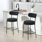 Set of 2 Barstools, Upholstered Bar Stools with Backrest, Footrest for Kitchen Island, Dining Room, Black