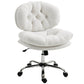 Armless Office Chair with Adjustable Height - Cream White