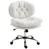Armless Office Chair with Adjustable Height - Cream White