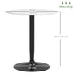 Round Dining Table with Steel Base - White Marble