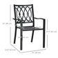 2 PCs Dining Chairs, Outdoor Armchairs, Stackable Design, Black