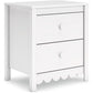 Hallityn - White - Two Drawer Night Stand