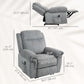 Manual Massage Recliner with Side Pockets - Grey