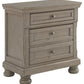 Lettner - Two Drawer Night Stand - Light Gray