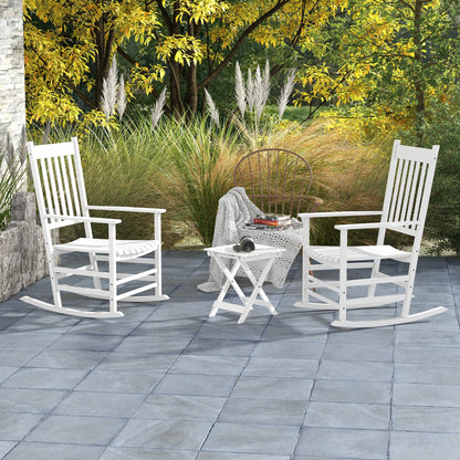 3-Piece Wooden Rocking Chair Set with Folding Table