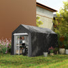 7' x 12' Outdoor Storage Shed Portable Garage with Roll-up Door for Motorcycle, Bike, Garden Tools, Dark Grey