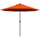 9ft Solar Patio Umbrella Outdoor Sunshade 24 LED Lights Tilt Canopy Orange