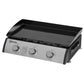 3 Burner Liquefied Gas Grill, Portable Tabletop BBQ Grill, for Camping, Picnic, Silver