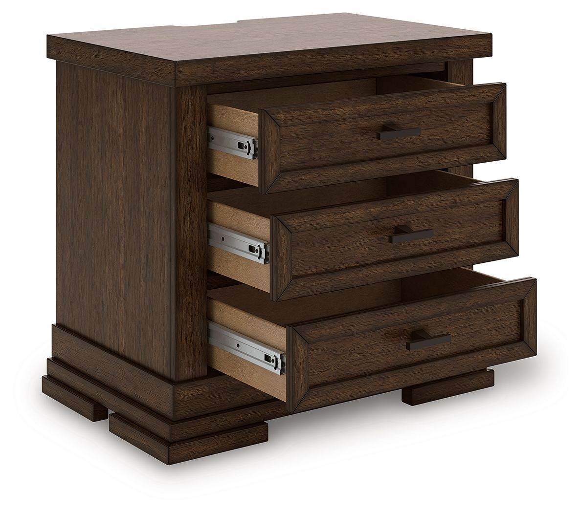 Taffenbrook - Medium Brown - Three Drawer Night Stand - Forward Furniture