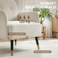 Accent Chair Modern Tufted with Metal Legs Upholstered Reading Armchair for Living Room Cream White