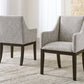 Burkhaus - Dining UPH Arm Chair (Set of 2) - Beige / Dark Brown
