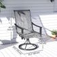 2 Pieces Rocking Swivel Patio Chairs, Mesh Outdoor Swivel Dining Chairs with High Back and Curved Armrests, Mixed Grey
