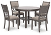 Wrenning - Dining Room Table Set (Set of 5) - Gray