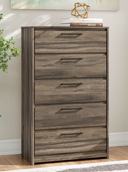 Elbrim - Brown - Five Drawer Chest - Forward Furniture