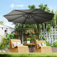 10' Offset Patio Umbrella Cantilever Umbrella with Aluminium Pole 360° Rotation and Tilt Adjustment, Grey