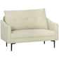 2-Seater Button-Tufted Sofa - Cream White