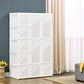 Portable Wardrobe Closet, Folding Bedroom Wardrobe, Clothes Storage Organizer with 8 Cube Compartments, White