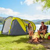 4 Person Camping Tent, Easy Pop Up Tent with Doors, Windows and Carry Bag, Automatic Setup Tent for Hiking, Yellow