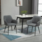 Dining Chairs Set of 2, Linen Upholstery Accent Chair with Back, Armrest, Metal Legs, Dark Grey