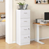 Vertical Filing Cabinet with Lock, 4 Drawer File Cabinet with Adjustable Hanging Bar for A4 and Letter Size, White