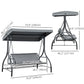 Convertible Patio Swing Bed with Canopy and Cushions, 3 Seater Porch Swing for Outdoor, Backyard, Garden, Dark Grey