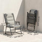 Folding Rocking Chair Set of 2 Padded Rockers with Armrest, Light Grey