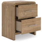 Gramburg - Two Drawer Night Stand - Warm Natural Brown