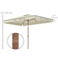 Patio Umbrella 118.1" x 78.7" Outdoor Parasol UV50+ Protection in Beige