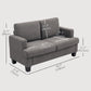 54.3" 2-Seater Loveseat Sofa with Wood Frame - Dark Grey