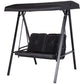 2-Seater Outdoor Porch Swing with Adjustable Canopy, Patio Swing Chair for Garden, Poolside, Backyard, Black