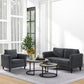 Vintage Armchair, Upholstered Accent Chair with Rolled Arms, Gourd-Shaped Rubber Wood Legs, Dark Grey