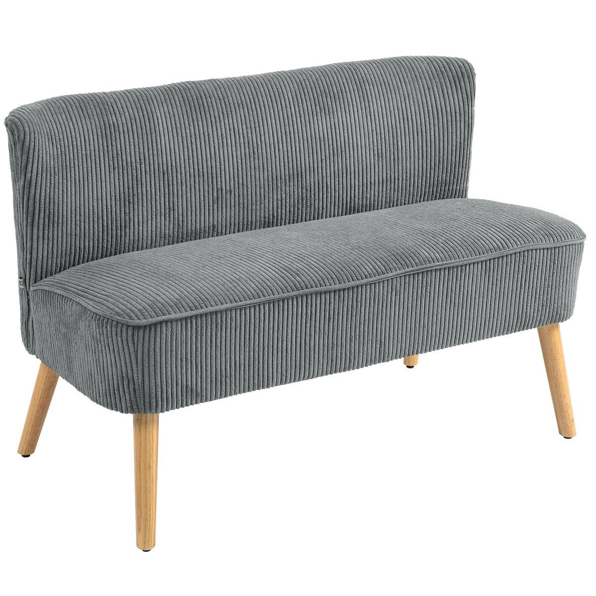 2-Seater Sofa with Rubber Wood Legs - Grey