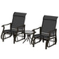 3PCs Gliding Rocking Chair & Bistro Tea Table Set, Grey