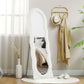 Floor Standing Mirror, Full Length Mirror, Free Standing, Leaning or Wall Mirror with Frame and Arched Top, White