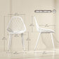 Modern Dining Chairs Set of 4, Plastic Kitchen Chairs with Hollow Backrest and Metal Legs for Living Dining Room, White