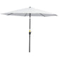 10' x 8' Round Market Umbrella, Patio Umbrella with Crank Handle and Tilt, Outdoor Parasol for Garden, White